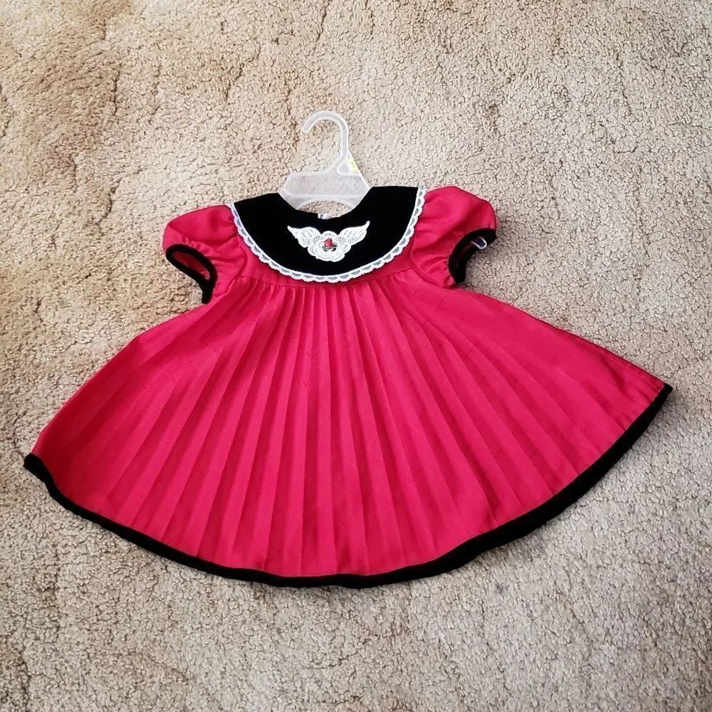 Adorable Expressions Red Toddler Dress Sz. 24 Mos.